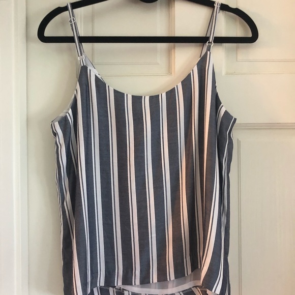Navy Linen Striped Top - Picture 2 of 4